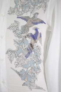 Authentic $295 Just Cavalli Floral Print White Shirt US XS S M L XL 