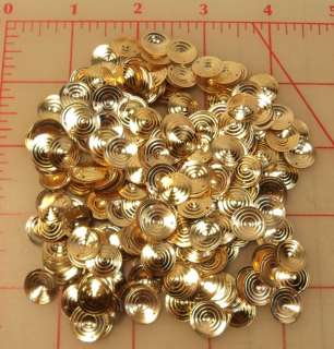 2000 Vintage plastic gold round lg spiral sequins 12mm  