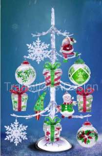 27 Lighted Acrylic Christmas Tree with 12 Ornaments  