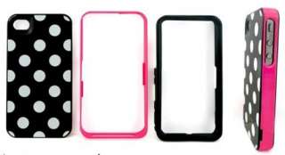   Dots 3in1 Hard Back Cover Skin Case for iPhone 4 G 4G 4GS 4S  