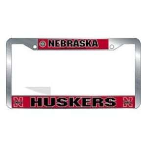  Nebraska Cornhuskers License Plate Frame Chrome Deluxe 