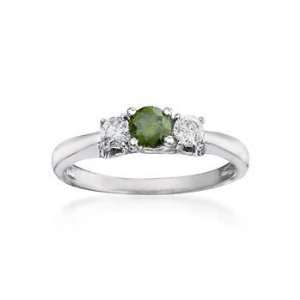  .20 ct. t.w. White and .20 Carat Green Diamond Ring In 