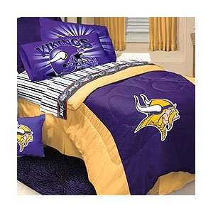 NFL Minnesota Vikings   5pc Comforter + Bed Sheets Set   Full / Double 
