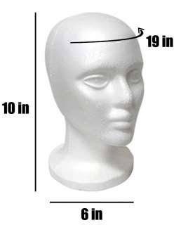 12 Styrofoam Mannequin Wig Head Display Hat Cap Wig Holder White Foam 