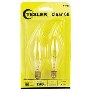   60 Watt 2 Pack Bent Tip Candelabra Light Bulbs: Home Improvement