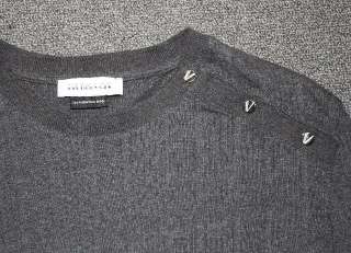 Mens Versace Collection Gray Ribbed Long Sleeve Shirt M  