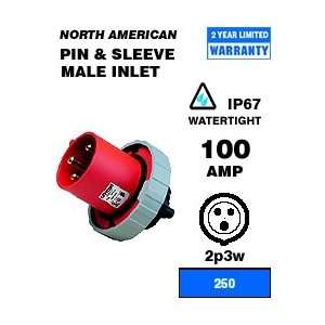   Sleeve Inlet 100 Amp 250 Volt 2P 3W NA Rated   Blue