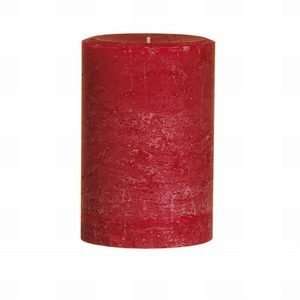  4 Distressed 100 Hour Pillar Candle Apple Spice Red