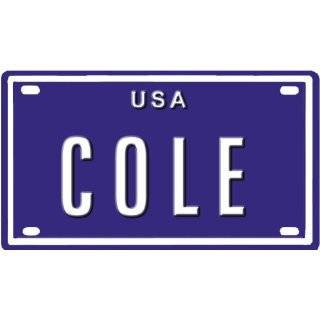COLE USA MINI METAL EMBOSSED LICENSE PLATE NAME FOR BIKES, TRICYCLES 