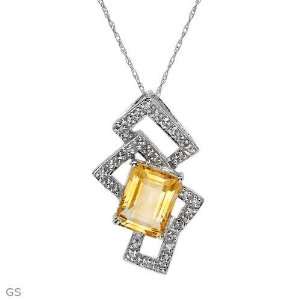  CleverEves 1.93.Ctw Citrine Gold Necklace CleverEve 