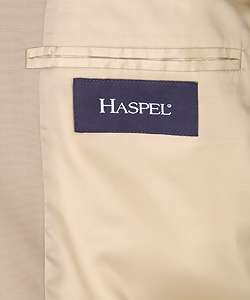 Haspel Mens Khaki Two button Poplin Suit  