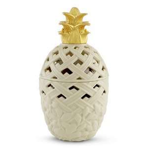 Lenox Classic Gold Banded Ivory China Fruit Box Pineapple 