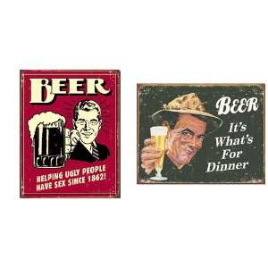   retro signs Helping Ugly People, Beer For Dinner 0005