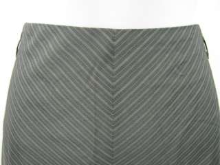 LAUREL Gray Striped Silk Straight Skirt Sz 42  