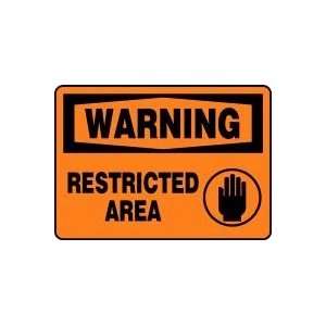  WARNING Restricted Area (w/Graphic) 10 x 14 Adhesive 