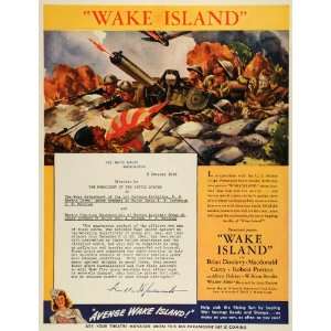 1942 Ad Marines Wake Island Paramont Motion Picture Film WWII War 