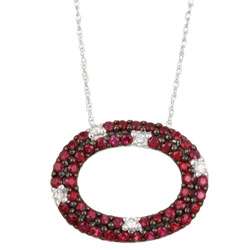 Encore by Le Vian 14k Gold Ruby and 1/10ct TDW Diamond Necklace 