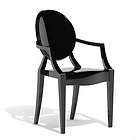  NEW Modern Black Acrylic Lucite Ghost Victoria Arm Chair