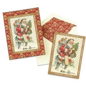  CR Gibson Christmas Blessings Boxed Cards, Old Saint Nick 
