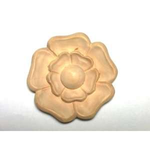 Hand Carved Hard Wood Rosette, 3 5/8 dia x 5/8TH, Onlay 