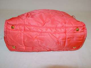 New Authentic PRADA Corallo Orange Crispy Nylon Tote Handbag Purse 