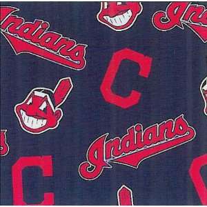 MLB Cleveland Indians C MLB Baseball Print Fleece Fabric By the Yard 