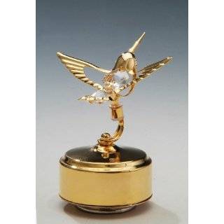 Hummingbird 24K Gold Swarovski Crystal Music Box Figure