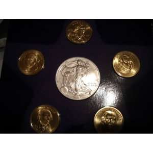  2007 US Mint Dollar Set Silver Eagle 5 golden $ SEALED 