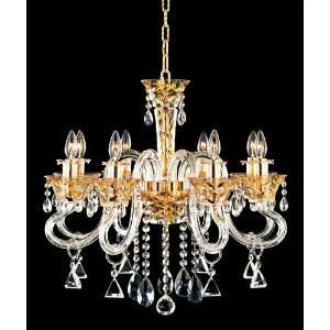  Pyramid Crystal 27 1/2 Wide Gold Accents Chandelier