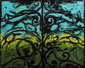   Dine The First Wood Gate   1983   Hand Embellished Lithograph  