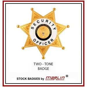   Officer 2 Tone 7 Pt. Ball Tip Badge 2 3/4 By Marlin 