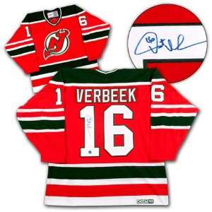 PAT VERBEEK New Jersey Devils SIGNED 80s Retro Jersey