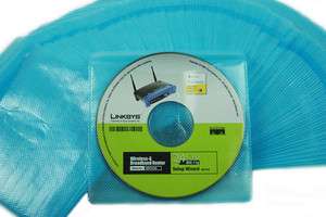 100 Plastic CD DVD Sleeve Envelope Holder 200Disc Blue  