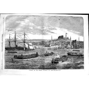   1854 Landing French Infantry Gallipoli Ships Boats War