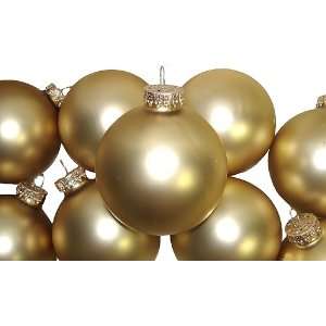   of 9 Matte Gold Glass Ball Christmas Ornaments 2.75 Home & Kitchen