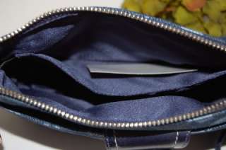 New COACH Poppy Denim Blue Crossbody Swingpack Bag 46905 & Wristlet 