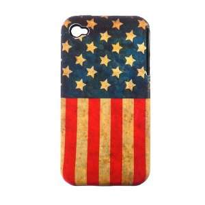  Apple Iphone 4/4s 2 in 1 Hybrid Case America Flag Cell 