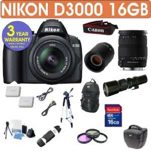  Nikon D3000 + Sigma 18 200mm OS Lens + 500mm Preset Lens 