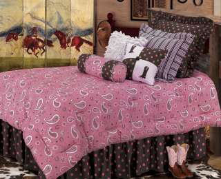 Western Pink Paisley Bedding Set King,Queen,Twin  