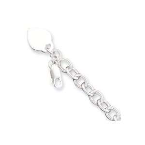  Sterling Silver Heart Charm Bracelet: Jewelry