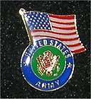 United States Army Emblem and US Flag Pin