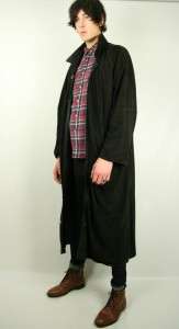 MENS Vtg SUEDE LEATHER DUSTER FULL LENGTH TRENCH OVER COAT 40 M  