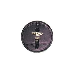 Boston Leather 3 3/4 Round Badge Holder, Swivel W/Velcro  