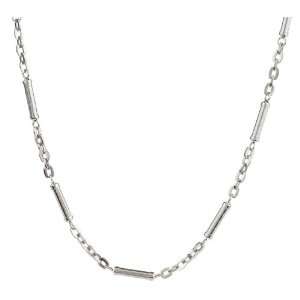  Edforce Stainless Steel Thin Barrel Link Necklace Jewelry