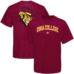 adidas Iona College Gaels Maroon Relentless T shirt:  