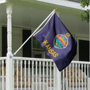  Kansas 3x5 foot Tornado porch flag kit   silver anti furl 