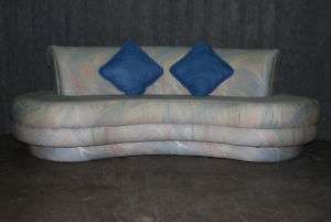 Vintage Pastel Curved Sofa/Chaise with 2 Pillows F5074  