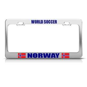   Flag World Soccer Metal License Plate Frame Tag Holder: Automotive