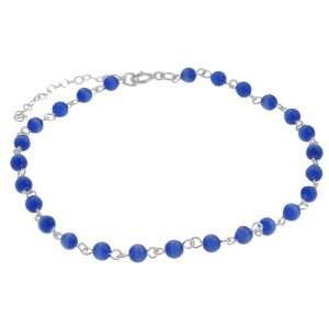   Stamp Hypoallergenic Nickel Free Sturdy Blue Cats Eye Anklet Jewelry