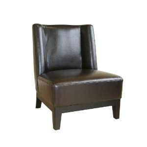  Low Slung Dark Brown Bycast Leather Chair
